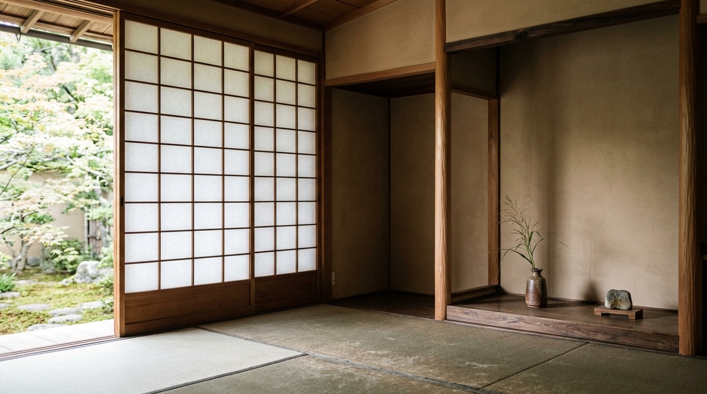 障子越しの柔らかな光が差す和室の静かな一角